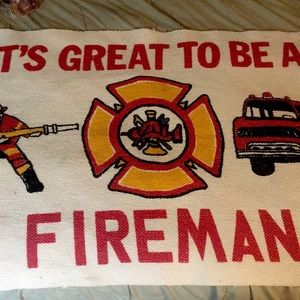 Vintage Fireman throw rug/tapestry 👨🏼‍🚒